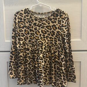 Posh Peanut Lana Leopard Peplum Top